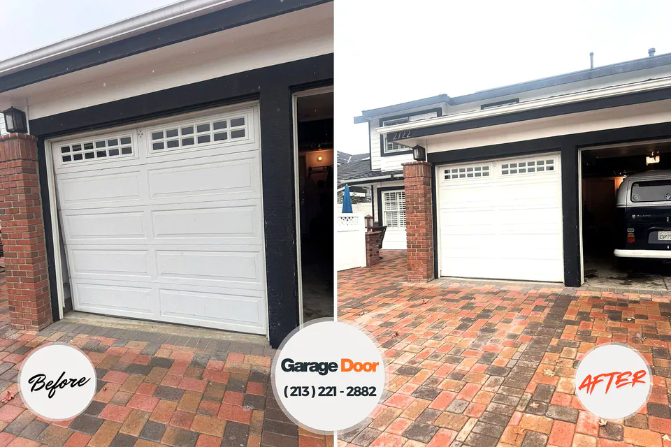 Before and after: garage door repair Russells Point, OH